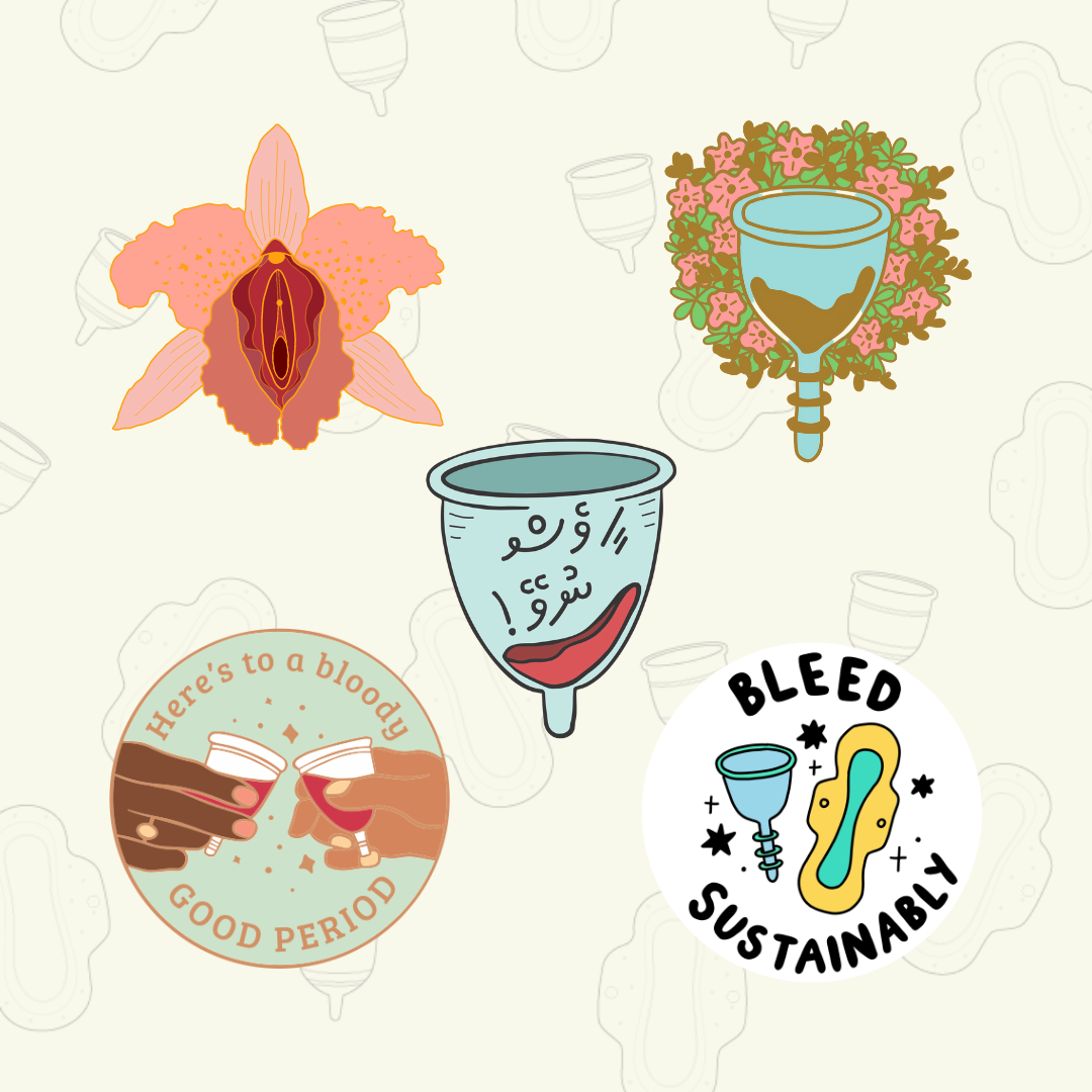 Sustainable Menstrual Health Pins – Set of 5